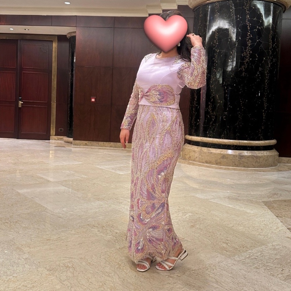 Lavender Satin with Sequin Embellishment